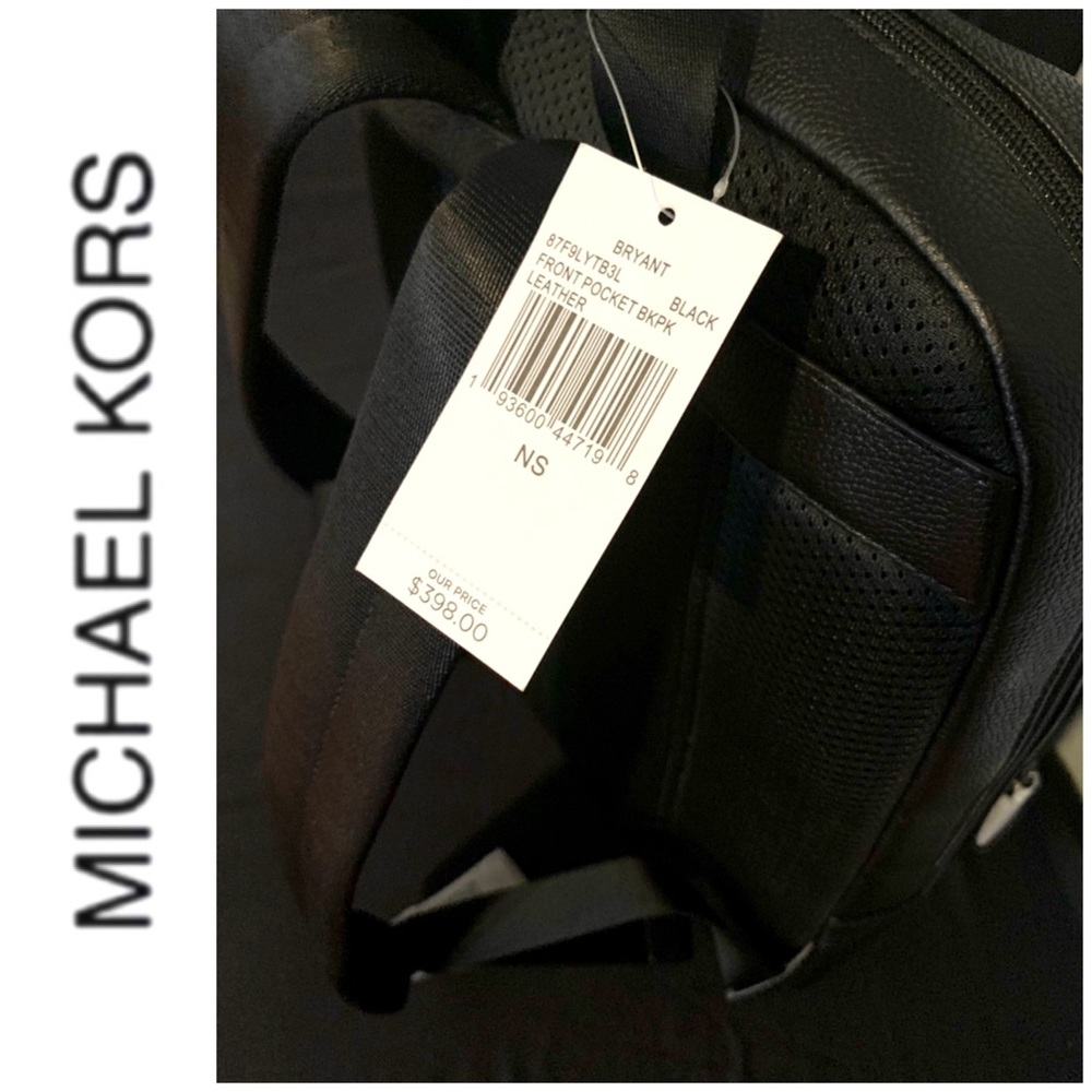 NWT authentic MK genuine leather backpack black - Picture 4 of 6